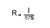 R = l /(57*s)
