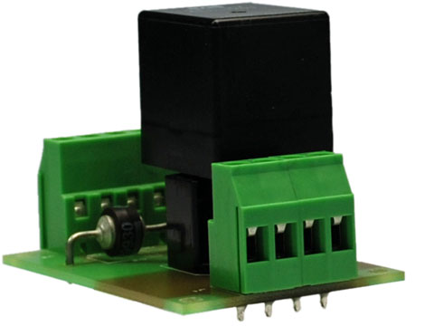 Cicuit imprimé avec le relais 12 volts sur son support embrochable