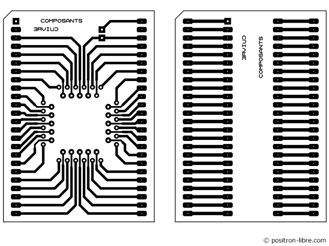 Routage des circuits imprimés de l'adaptateur