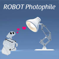 Vue artistique d'un robot photophile qui est attiré par la lumière